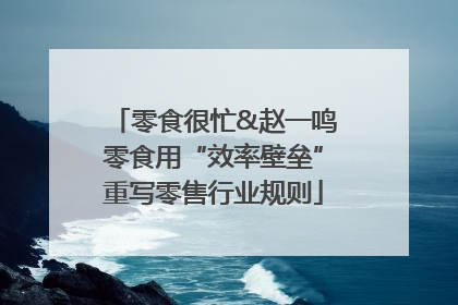 零食很忙&赵一鸣零食用“效率壁垒”重写零售行业规则