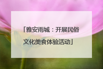 雅安雨城：开展民俗文化美食体验活动