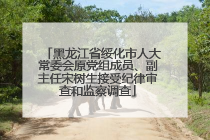 黑龙江省绥化市人大常委会原党组成员、副主任宋树生接受纪律审查和监察调查