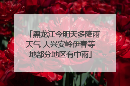 黑龙江今明天多降雨天气 大兴安岭伊春等地部分地区有中雨