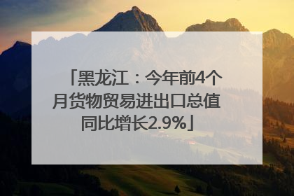 黑龙江：今年前4个月货物贸易进出口总值同比增长2.9%