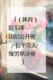 （体育）羽毛球——印尼公开赛：石宇奇无缘男单决赛