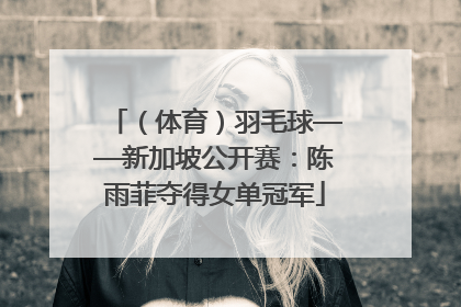 （体育）羽毛球——新加坡公开赛：陈雨菲夺得女单冠军