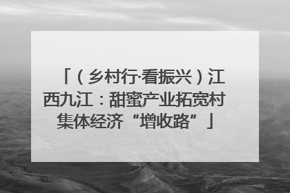 （乡村行·看振兴）江西九江：甜蜜产业拓宽村集体经济“增收路”