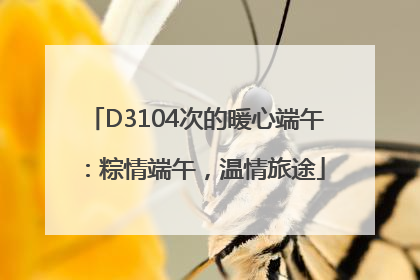 D3104次的暖心端午：粽情端午，温情旅途